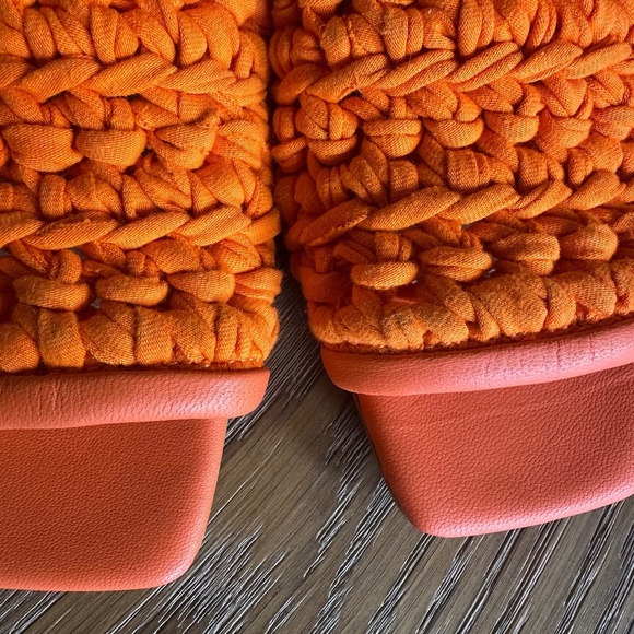 SHEKUDO Amaro Knit Strap Slide Sandal in Tangerine - Picture 5 of 11